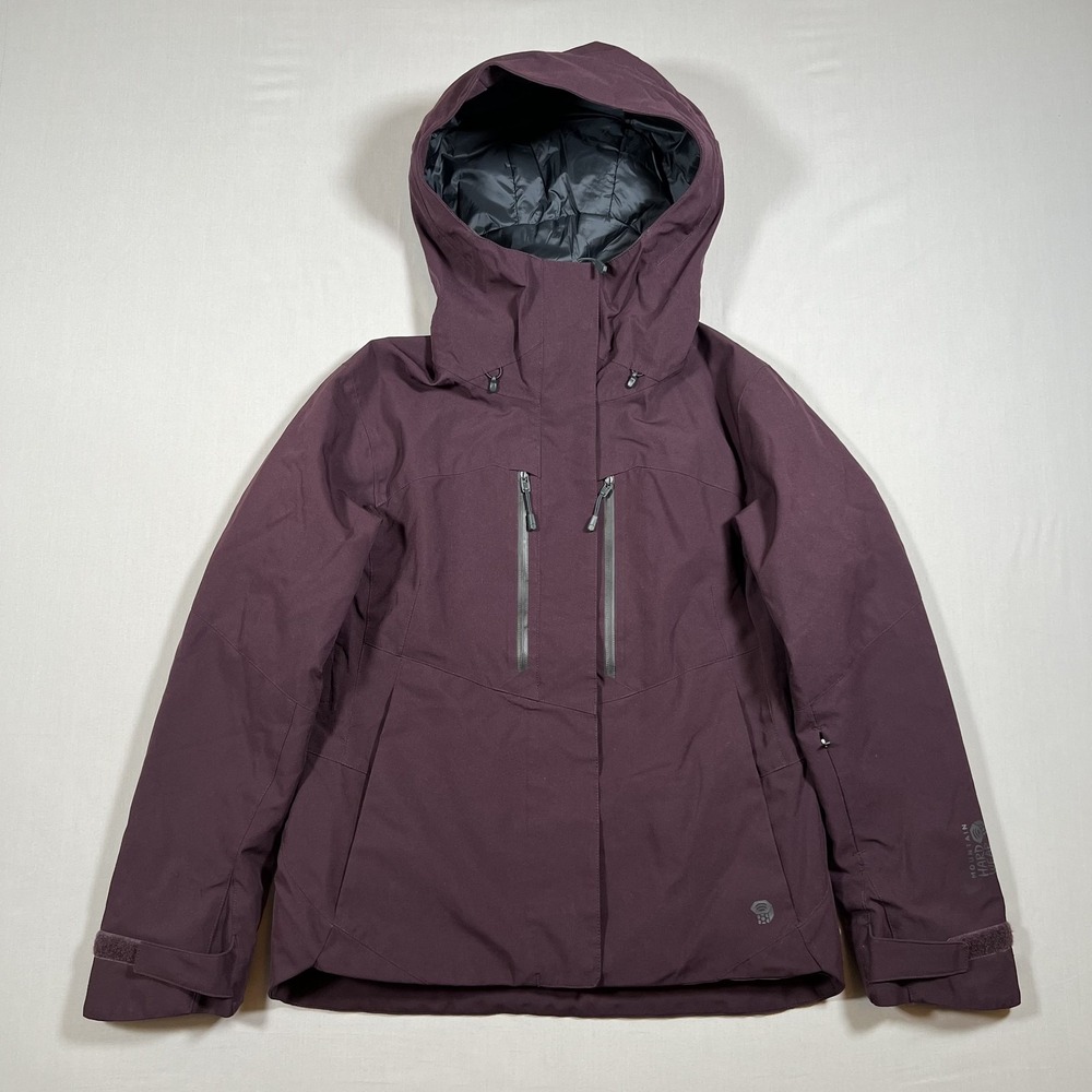 Mountain Hardwear Womens Ski Jacket RECCO Purple Hooded Powder Skirt XS